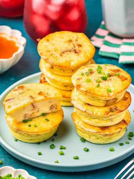 a plate full of homemade starbucks egg bites