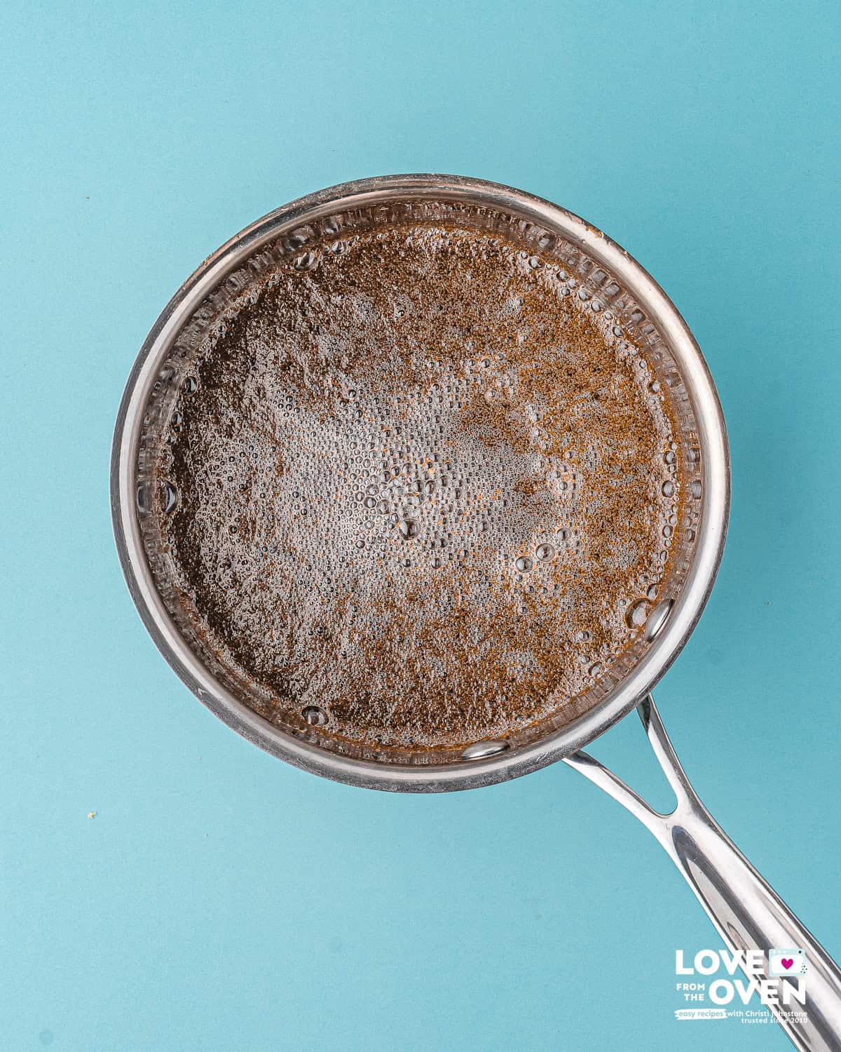 browned butter in a saucepan