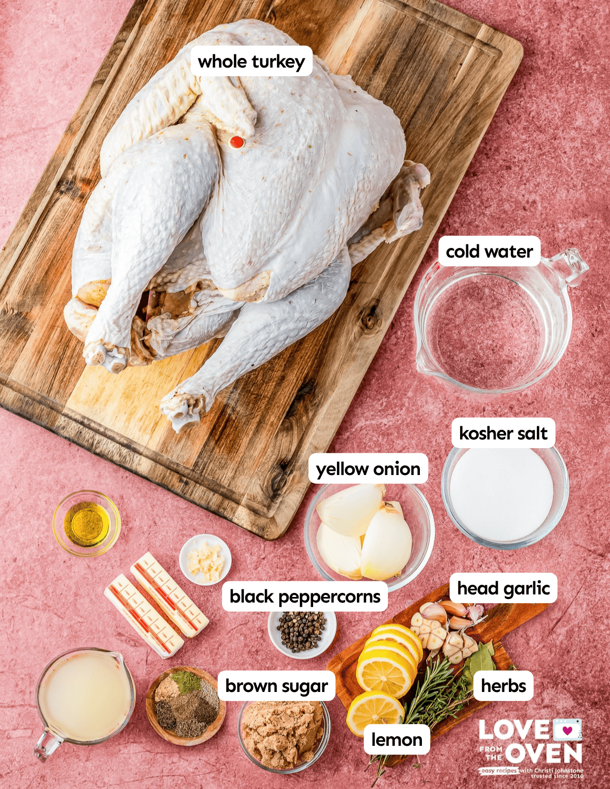 Ingredients to make a Turkey Brine